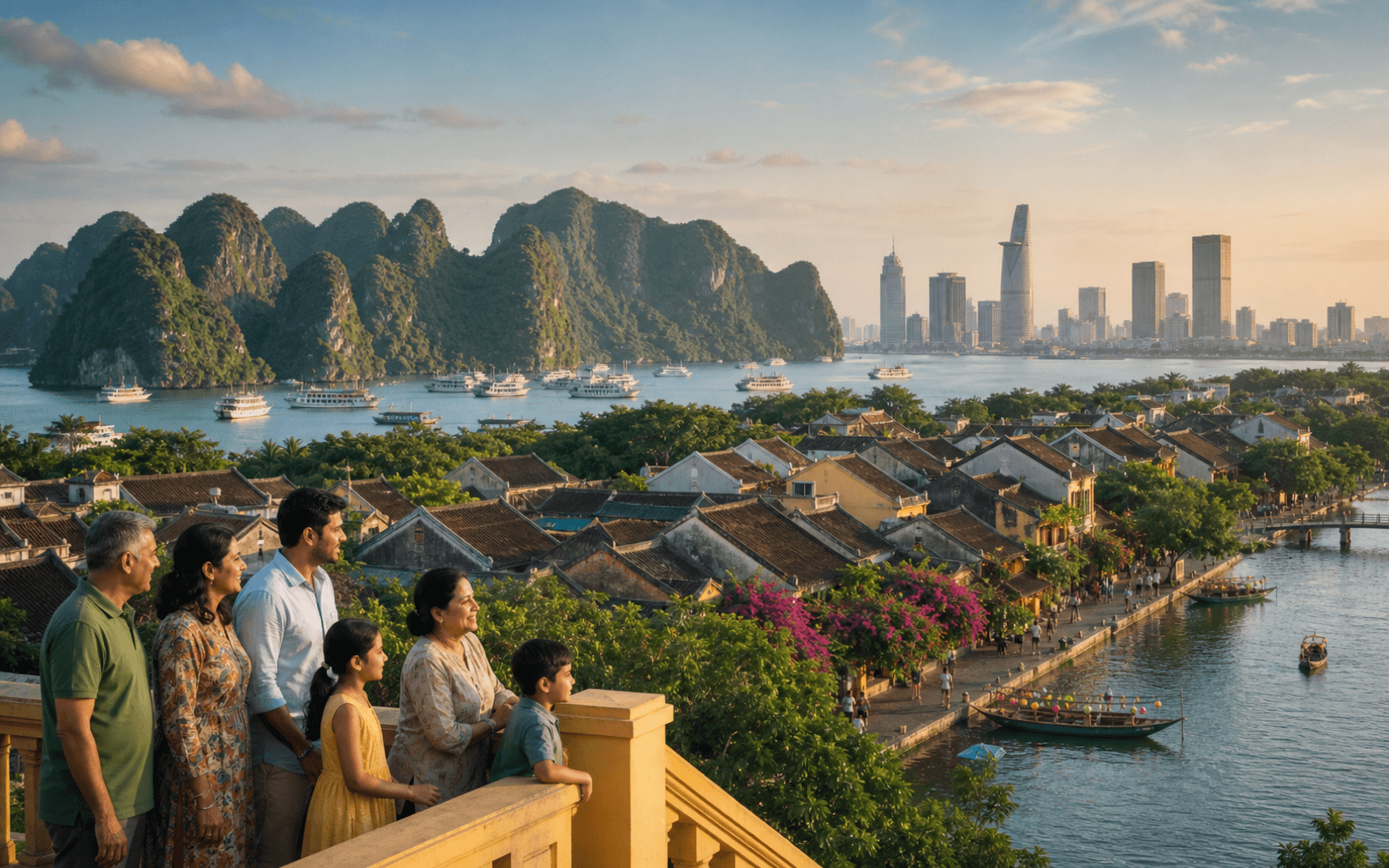Indian family enjoying Ha Long Bay, Hoi An and Ho Chi Minh City